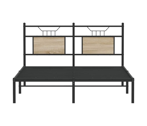 Estructura de cama sin colchón metal roble Sonoma 183x213 cm