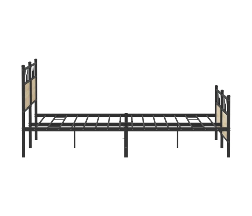 Estructura de cama sin colchón metal roble Sonoma 183x213 cm