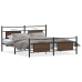 Estructura de cama sin colchón metal roble marrón 183x213 cm