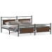 Estructura de cama sin colchón metal roble marrón 193x203 cm