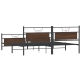 Estructura de cama sin colchón metal roble marrón 193x203 cm