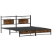 Estructura de cama sin colchón metal roble ahumado 183x213 cm