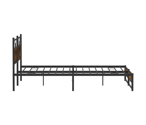 Estructura de cama sin colchón metal roble ahumado 183x213 cm