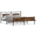 Estructura de cama sin colchón metal roble ahumado 183x213 cm