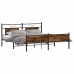 Estructura de cama sin colchón metal roble ahumado 183x213 cm