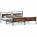 Estructura de cama sin colchón metal roble ahumado 193x203 cm