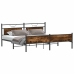 Estructura de cama sin colchón metal roble ahumado 193x203 cm