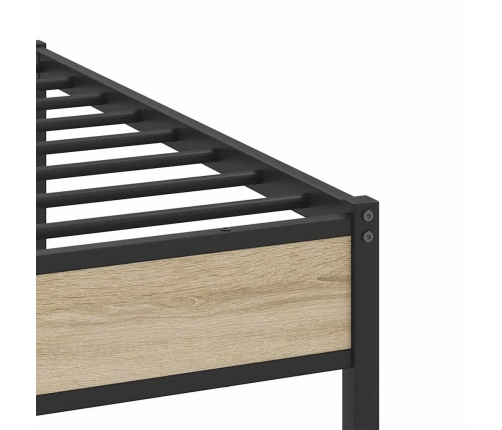 Estructura de cama sin colchón metal roble Sonoma 183x213 cm