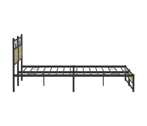 Estructura de cama sin colchón metal roble Sonoma 193x203 cm