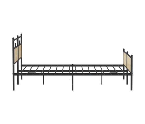 Estructura de cama sin colchón metal roble Sonoma 193x203 cm