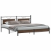 Estructura de cama sin colchón metal roble marrón 193x203 cm