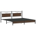 Estructura de cama sin colchón metal roble marrón 193x203 cm