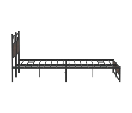 Estructura de cama sin colchón metal roble marrón 180x200 cm