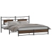 Estructura de cama sin colchón metal roble marrón 183x213 cm