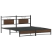 Estructura de cama sin colchón metal roble marrón 183x213 cm