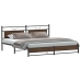 Estructura de cama sin colchón metal roble marrón 193x203 cm