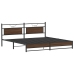 Estructura de cama sin colchón metal roble marrón 193x203 cm