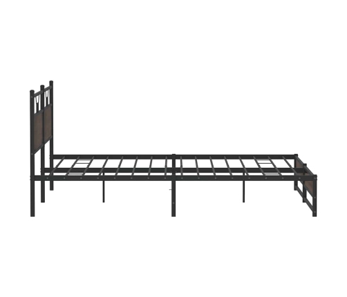 Estructura de cama sin colchón metal roble marrón 193x203 cm