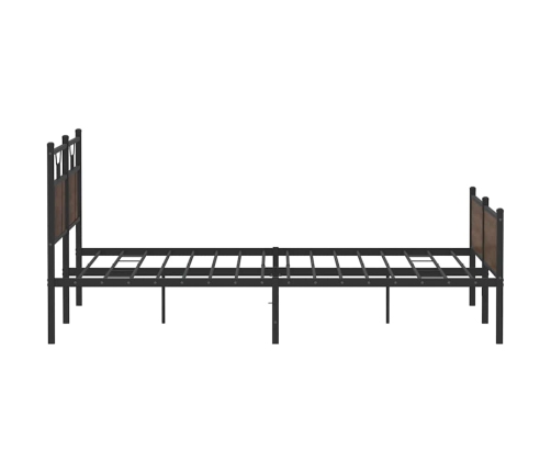 Estructura de cama sin colchón metal roble marrón 180x200 cm