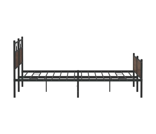 Estructura de cama sin colchón metal roble marrón 183x213 cm