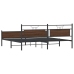 Estructura de cama sin colchón metal roble marrón 193x203 cm