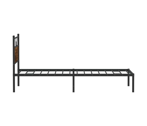 Estructura de cama sin colchón roble ahumado 107x203 cm