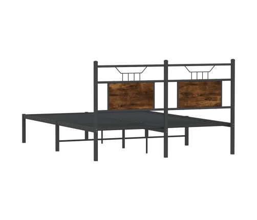 Estructura de cama sin colchón madera roble ahumado 140x190 cm