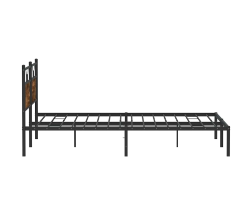 Estructura de cama sin colchón roble ahumado 183x203 cm