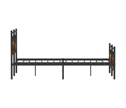 Estructura de cama sin colchón madera roble ahumado 120x190 cm