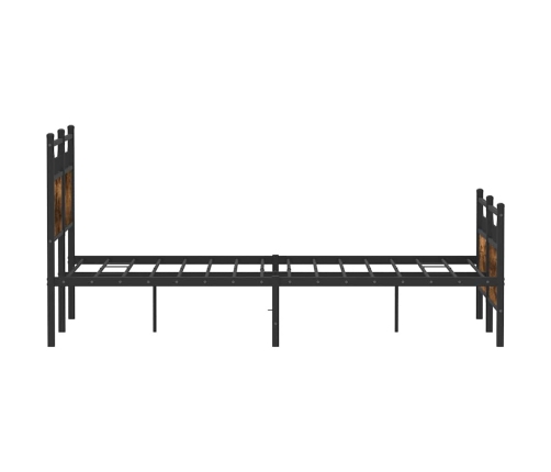 Estructura de cama sin colchón madera roble ahumado 120x200 cm