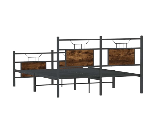 Estructura de cama sin colchón madera roble ahumado 137x190 cm