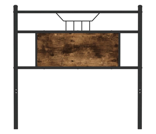 Cabecero de madera de ingeniería y acero roble ahumado 80 cm