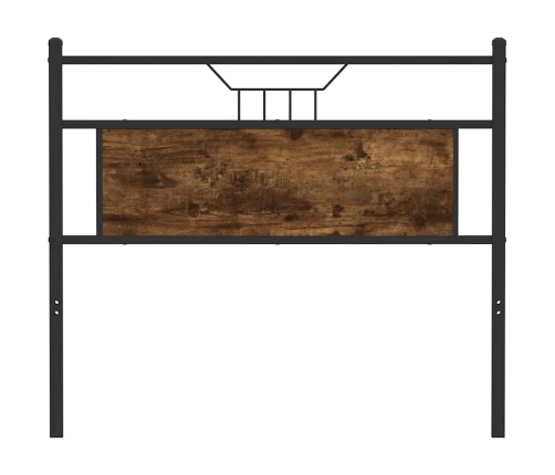 Cabecero de madera de ingeniería y acero roble ahumado 107 cm