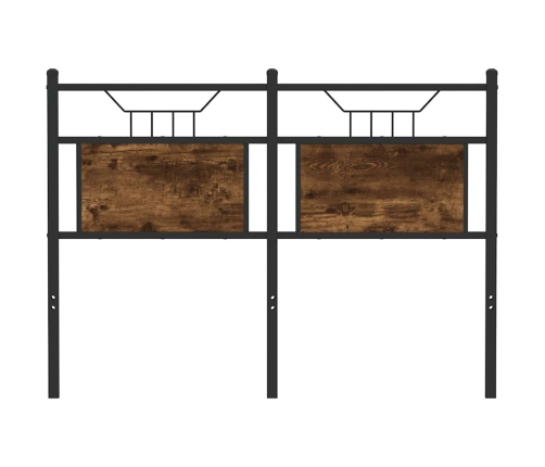 Cabecero de madera de ingeniería y acero roble ahumado 120 cm