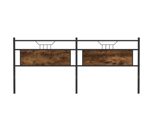 Cabecero de madera de ingeniería y acero roble ahumado 193 cm