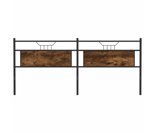 Cabecero de madera de ingeniería y acero roble ahumado 200 cm