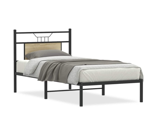 Estructura de cama sin colchón madera roble Sonoma 75x190 cm