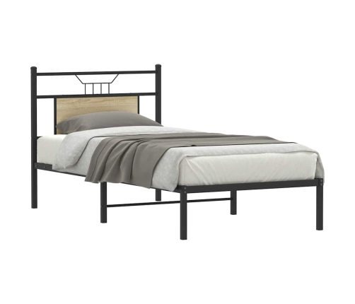 Estructura de cama sin colchón madera roble Sonoma 75x190 cm