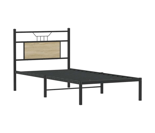 Estructura de cama sin colchón madera roble Sonoma 75x190 cm