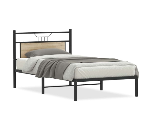 Estructura de cama sin colchón 107x203 cm madera roble Sonoma