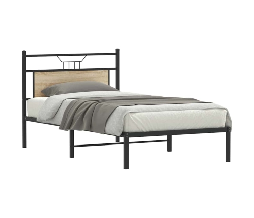 Estructura de cama sin colchón 107x203 cm madera roble Sonoma