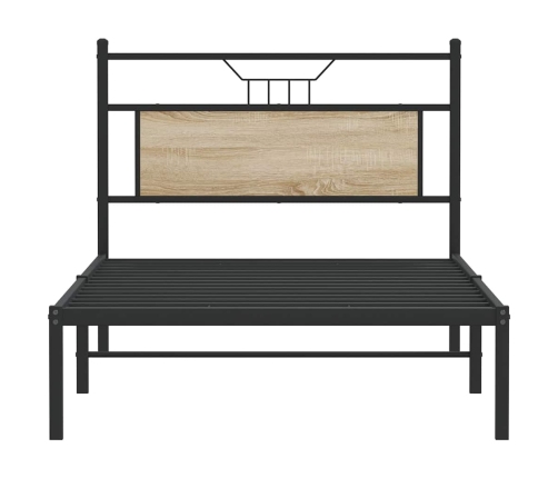 Estructura de cama sin colchón 107x203 cm madera roble Sonoma