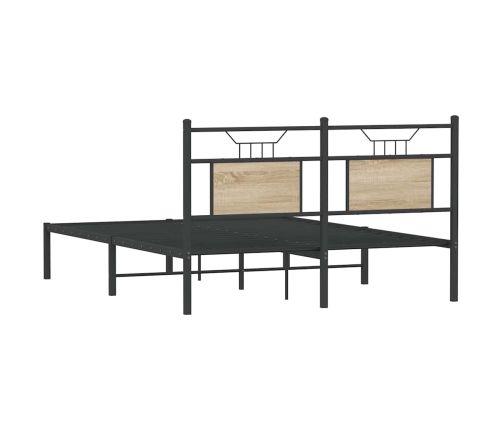 Estructura de cama sin colchón madera roble Sonoma 137x190 cm