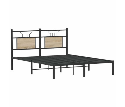 Estructura de cama sin colchón madera roble Sonoma 140x190 cm