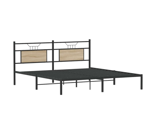 Estructura de cama madera de ingeniería roble Sonoma 160x200 cm