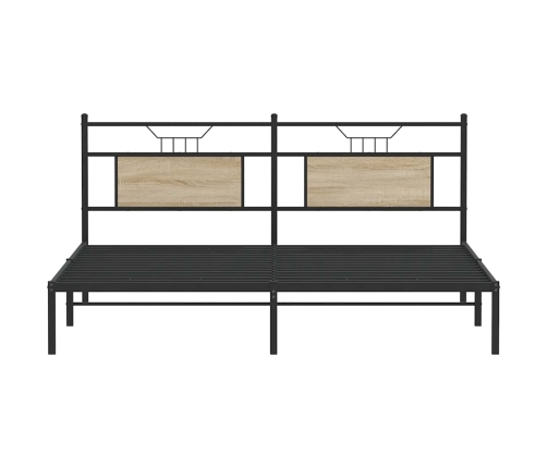 Estructura de cama sin colchón 183x203 cm madera roble Sonoma