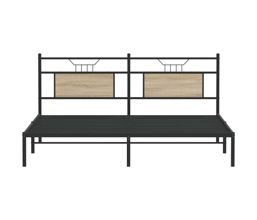 Estructura de cama sin colchón 183x203 cm madera roble Sonoma