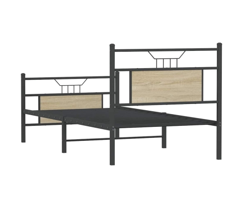 Estructura de cama sin colchón madera roble Sonoma 75x190 cm