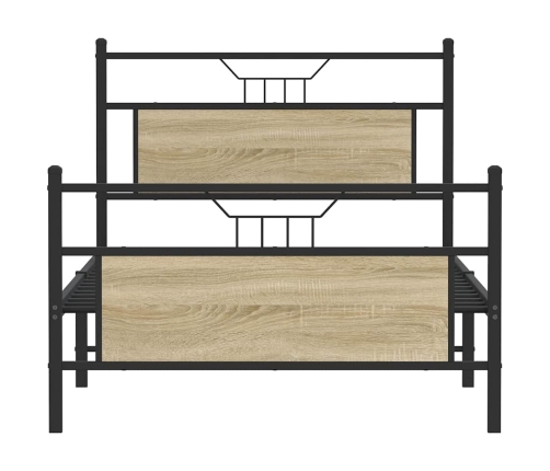 Estructura de cama sin colchón 107x203 cm madera roble Sonoma