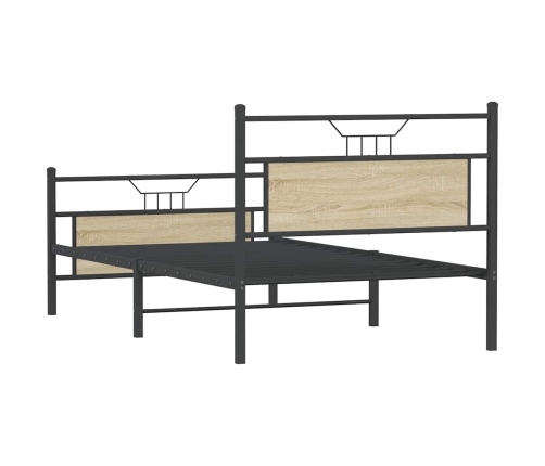 Estructura de cama sin colchón 107x203 cm madera roble Sonoma